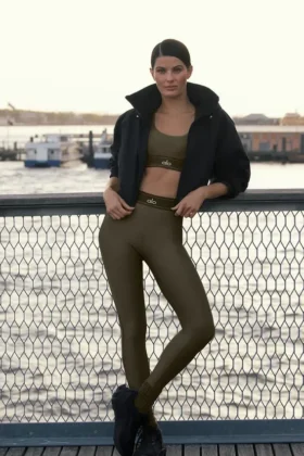 High-Waist Airlift Suit up Tights – Olive Tree/Olive Tree