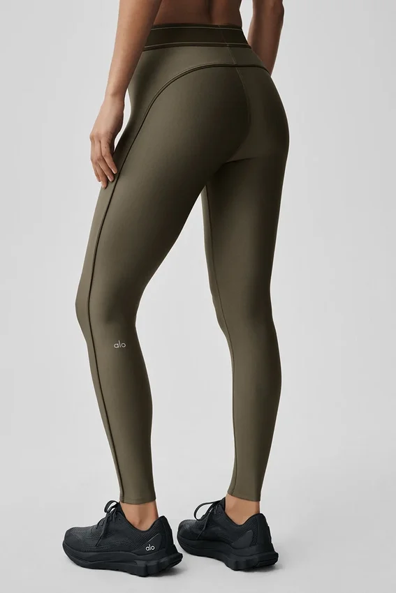 High-Waist Airlift Suit up Tights – Olive Tree/Olive Tree