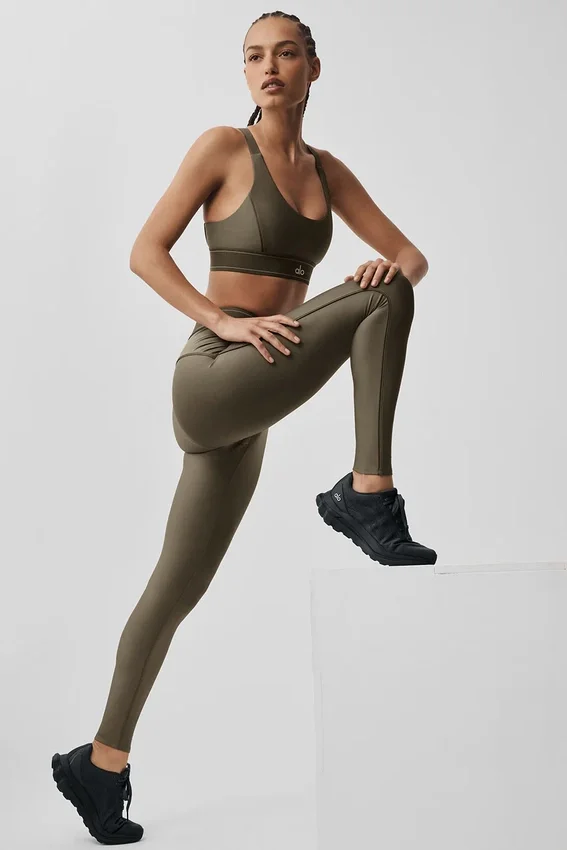 High-Waist Airlift Suit up Tights – Olive Tree/Olive Tree