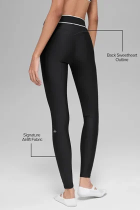 High-Waist Airlift Tights – svart/hvit