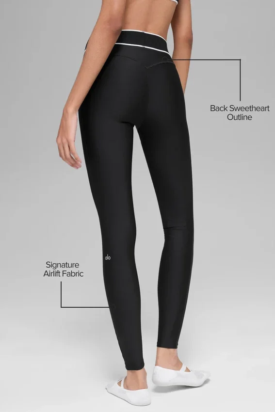 High-Waist Airlift Tights – svart/hvit
