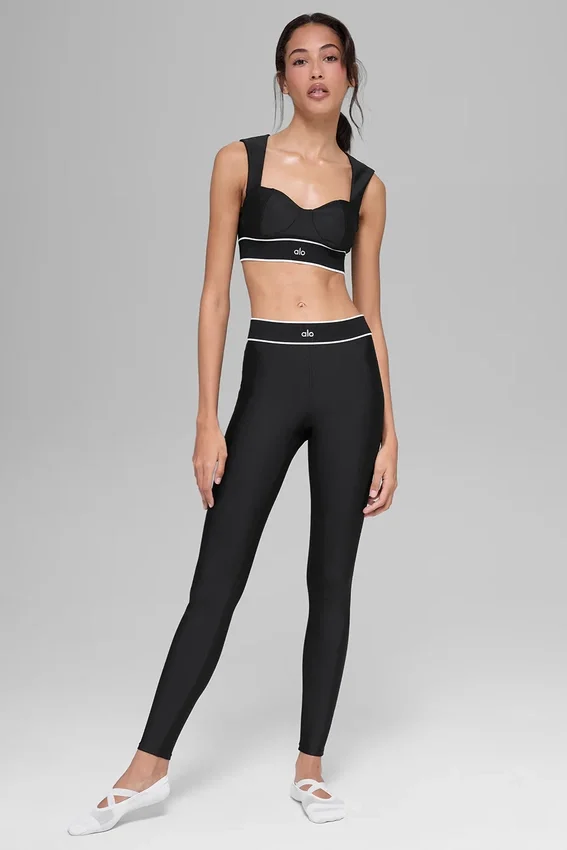 High-Waist Airlift Tights – svart/hvit
