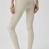High-Waist Alosoft 7/8 Highlight Tights – Oatmeal Heather