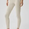 High-Waist Alosoft 7/8 Highlight Tights – Oatmeal Heather
