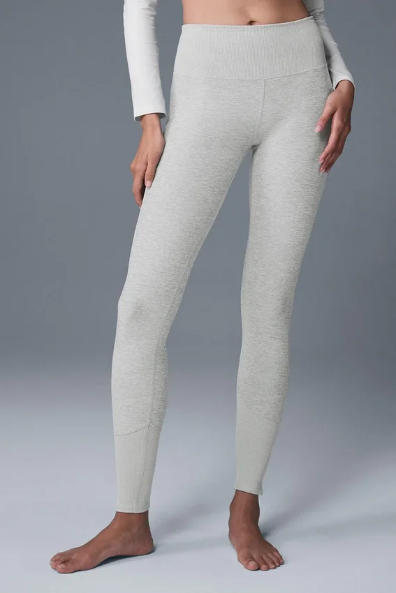 High-Waist Alosoft Lounge Tights – Athletic Heather Grey