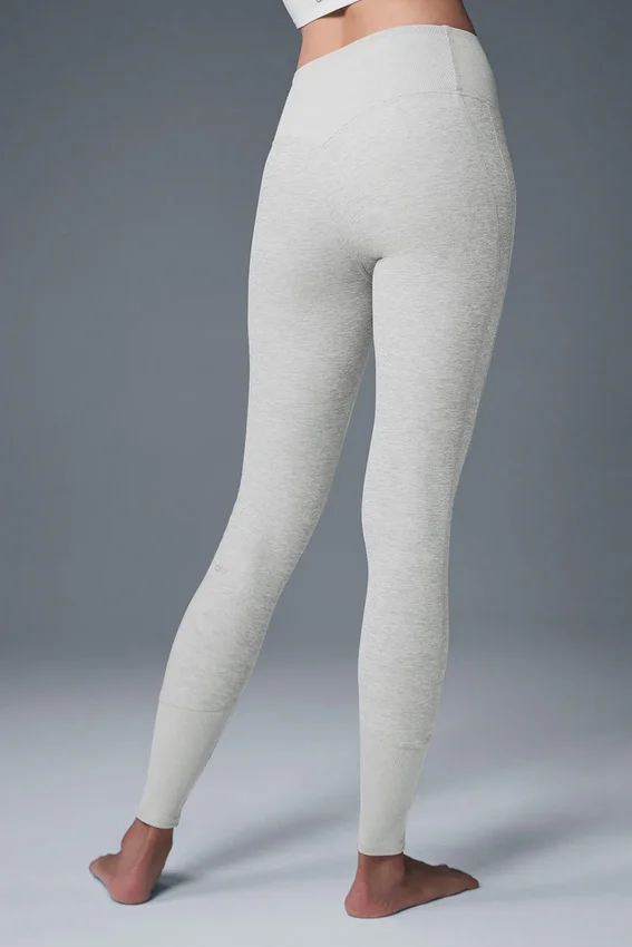 High-Waist Alosoft Lounge Tights – Athletic Heather Grey