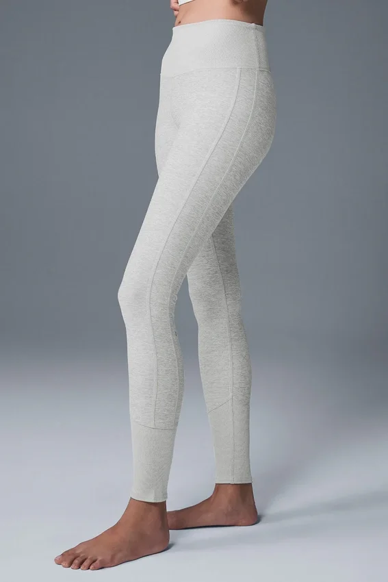 High-Waist Alosoft Lounge Tights – Athletic Heather Grey