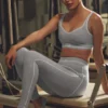 High-Waist Alosoft Tights – Athletic Heather Grey/White