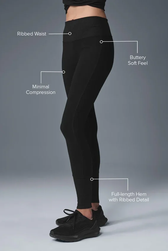 High-Waist Alosoft Tights – svart