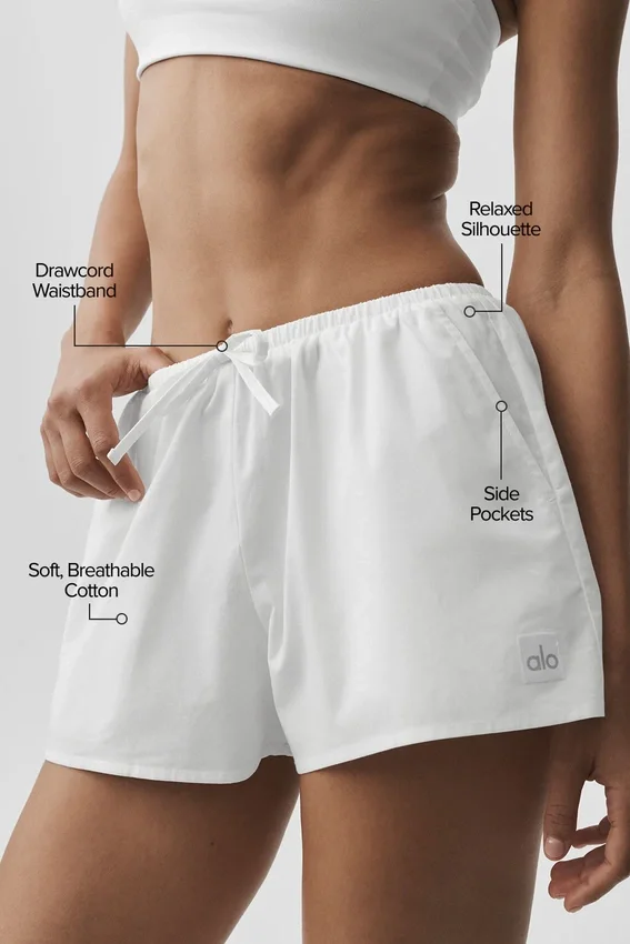 High-Waist Bomullsshorts «Real Deal» – hvit