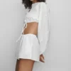 High-Waist Bomullsshorts «Real Deal» – hvit