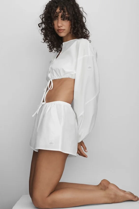 High-Waist Bomullsshorts «Real Deal» – hvit