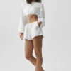 High-Waist Bomullsshorts «Real Deal» – hvit