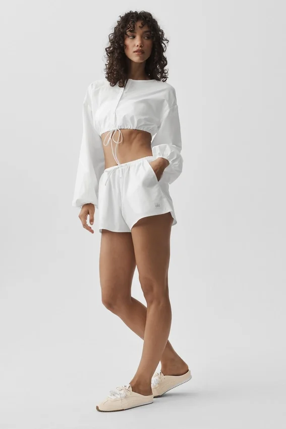High-Waist Bomullsshorts «Real Deal» – hvit