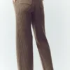 High-Waist-bukser med rette ben i kashmir – Alpine Cocoa Heather