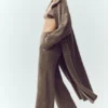 High-Waist-bukser med rette ben i kashmir – Alpine Cocoa Heather