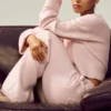 High-Waist Cashmere Bukser med rette ben i Northstar-modellen – Frosted Pink