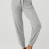 High-Waist Cashmere Jet Set-bukser – Dove Grey Heather