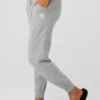 High-Waist Cashmere Jet Set-bukser – Dove Grey Heather