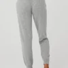 High-Waist Cashmere Jet Set-bukser – Dove Grey Heather