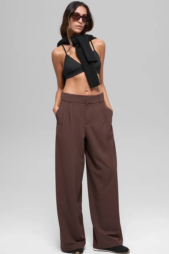 High-Waist Dreamscape-bukse (lang) – Brownstone