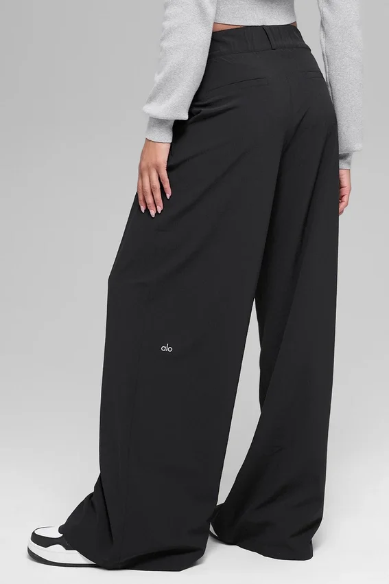 High-Waist Dreamscape-bukse (lang) – svart