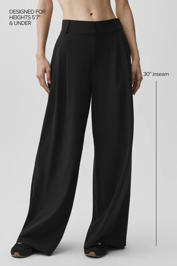 High-Waist Dreamscape-bukse (Regular) – Svart