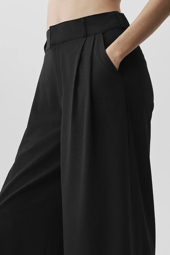 High-Waist Dreamscape-bukse (Regular) – Svart