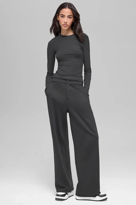 High-Waist Joggebukser – Anthracite