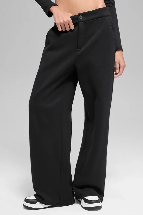 High-Waist Joggebukser – svart