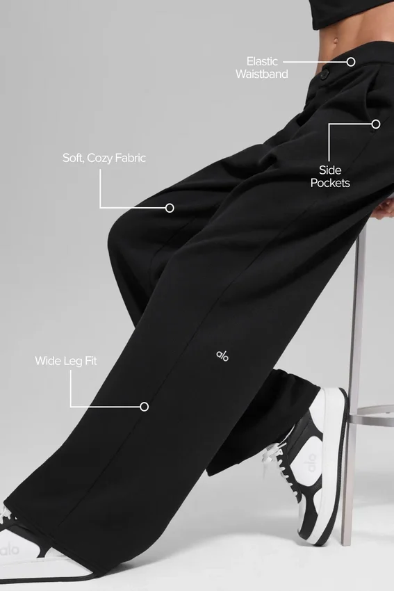 High-Waist Joggebukser – svart