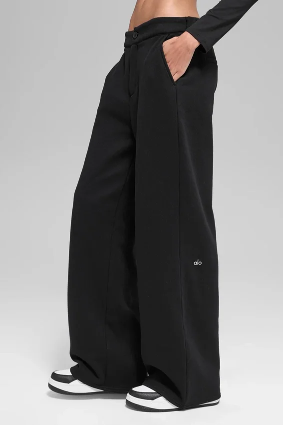 High-Waist Joggebukser – svart