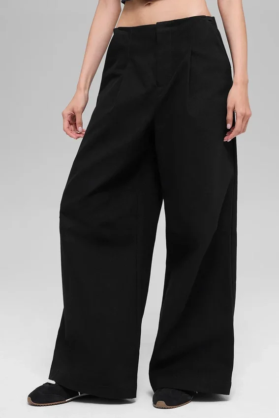 High-Waist Main Character Wide Leg Trouser – svart