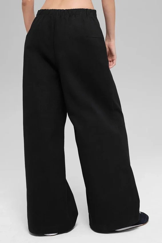 High-Waist Main Character Wide Leg Trouser – svart