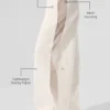 High-Waist Origin Wide Leg Track Bukser – elfenben