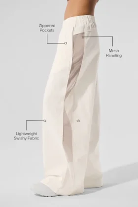 High-Waist Origin Wide Leg Track Bukser – elfenben
