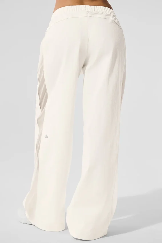 High-Waist Origin Wide Leg Track Bukser – elfenben
