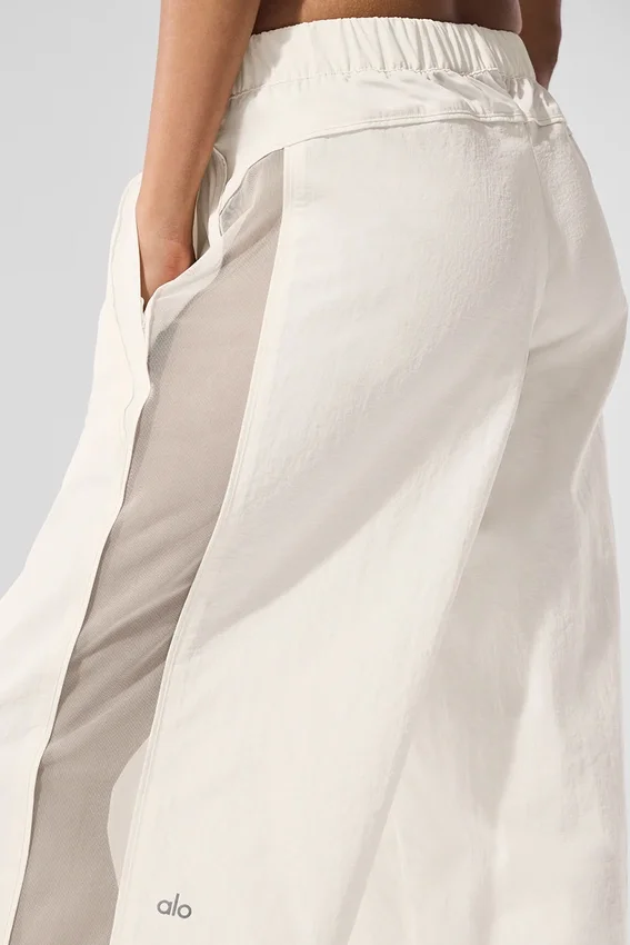 High-Waist Origin Wide Leg Track Bukser – elfenben