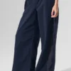 High-Waist Origin Wide Leg Track Bukser – marineblå/svart