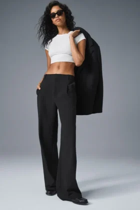 High-Waist Pursuit Trouser (Long) – svart