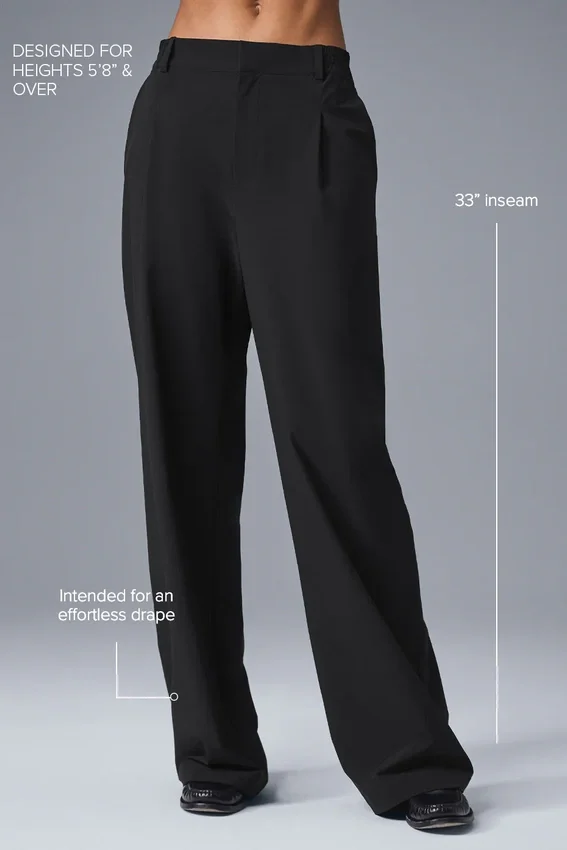High-Waist Pursuit Trouser (Long) – svart