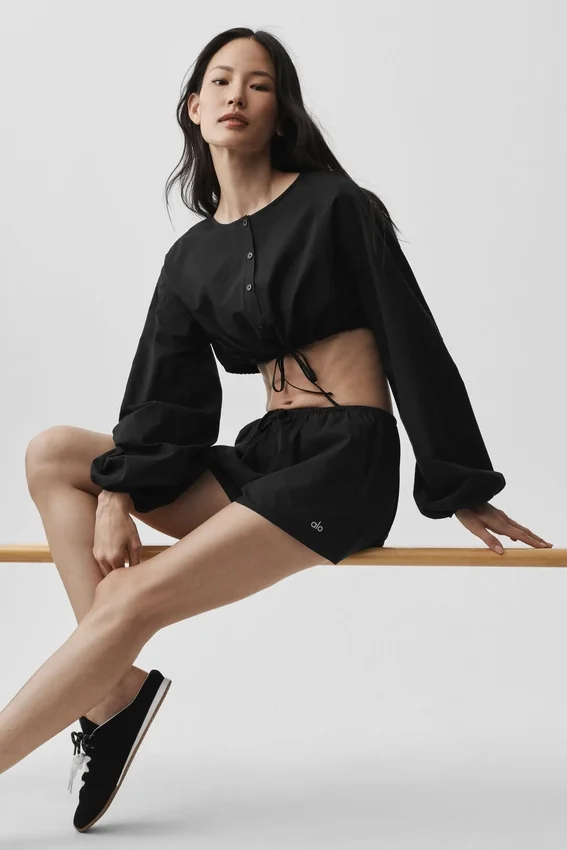 High-Waist Real Deal Shorts i bomull – svart