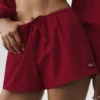High-Waist-shorts i bomull med høy midje – Summer Romance Red