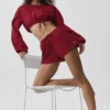 High-Waist-shorts i bomull med høy midje – Summer Romance Red