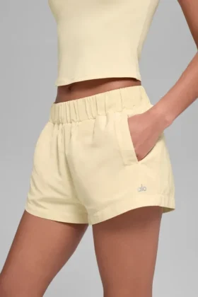 High-Waist Socialite Shorts – Candlelight Yellow