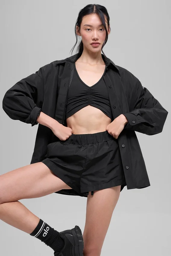 High-Waist Socialite Shorts – svart