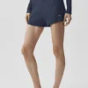 High-Waist Strikkegenser «Sunlit» – marineblå