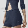 High-Waist Strikkegenser «Sunlit» – marineblå