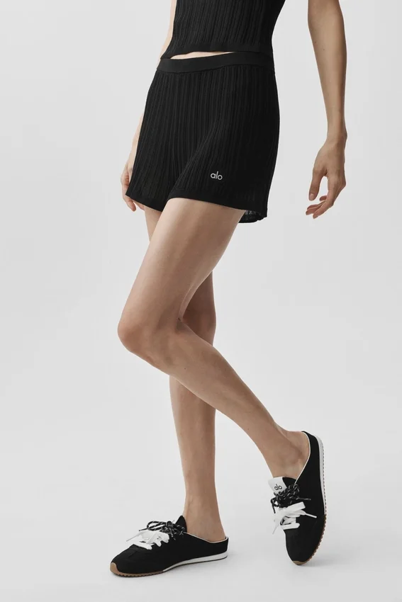 High-Waist Sunlit Shorts – svart