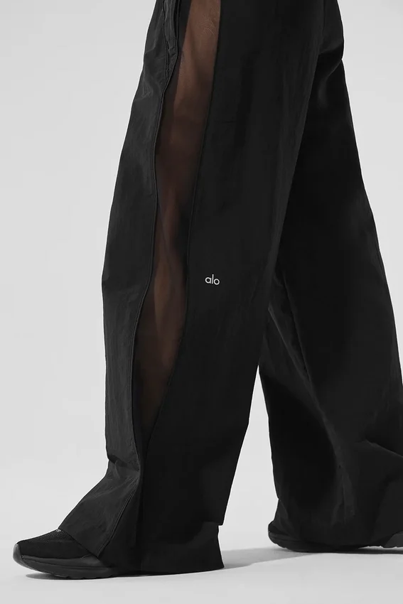 High-Waist treningsbukser med vide ben – svart